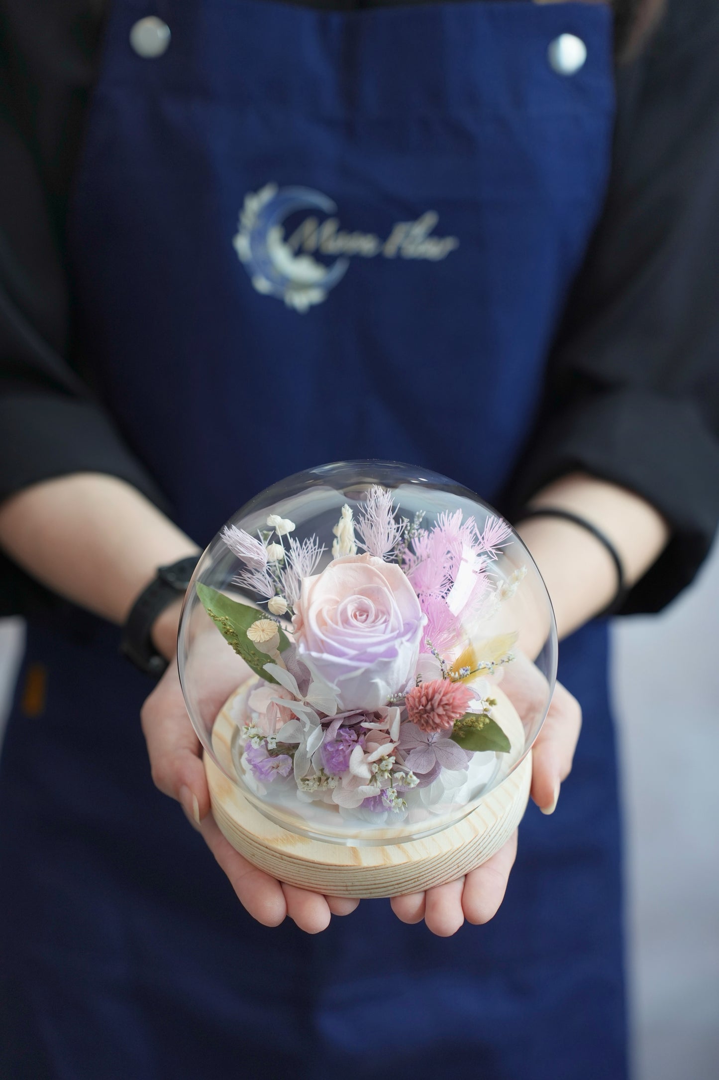 Elora Love Floral Glass Dome Moon Fleur Singapore