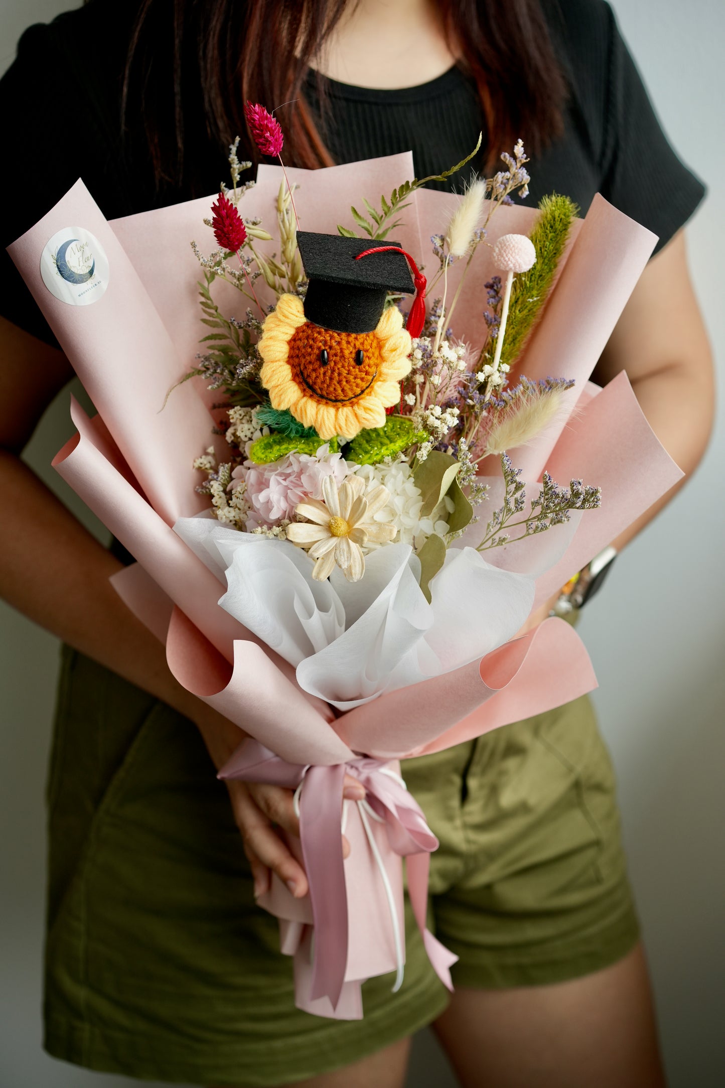 Pink Smiley Sunflower Bouquet