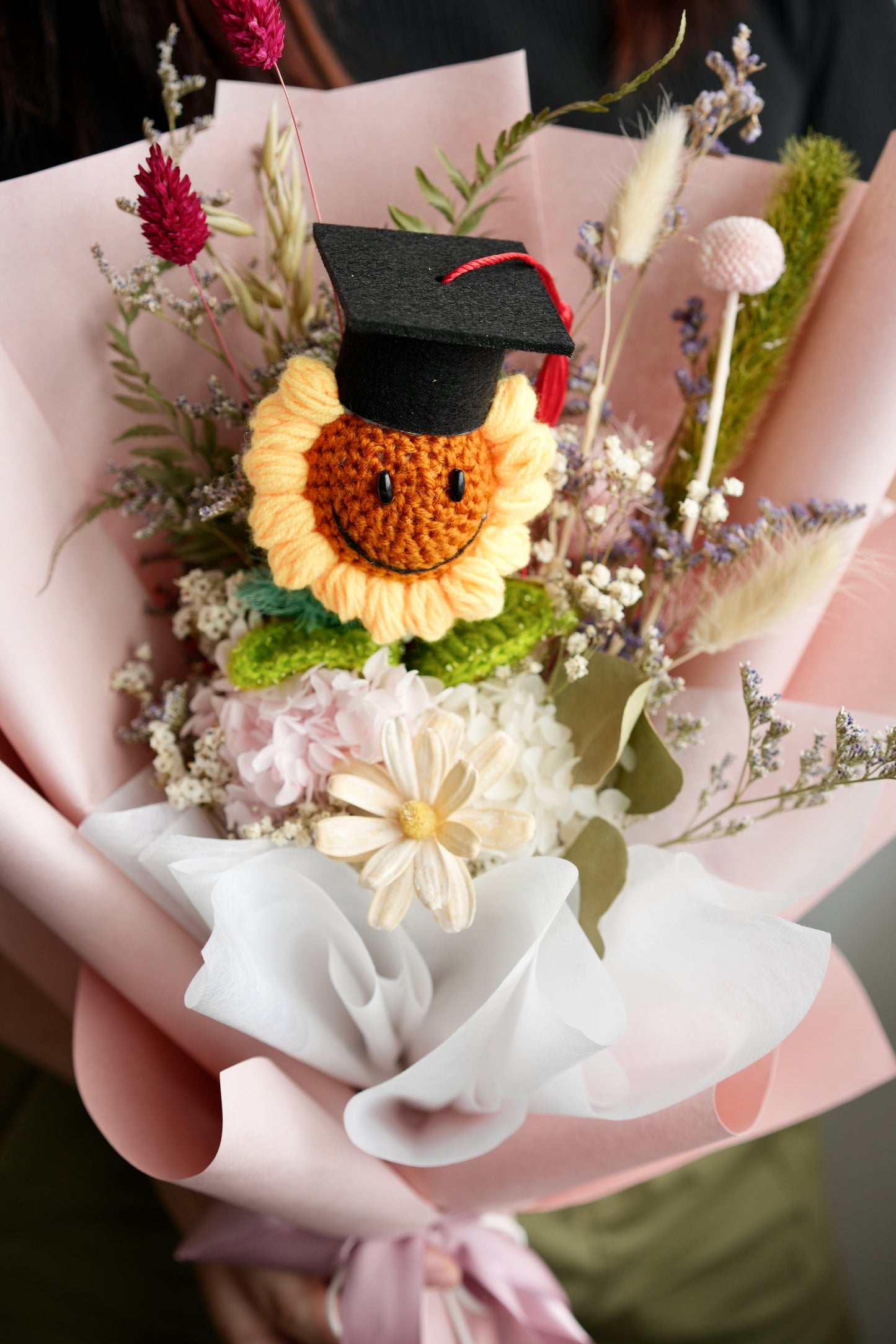 Pink Smiley Sunflower Bouquet