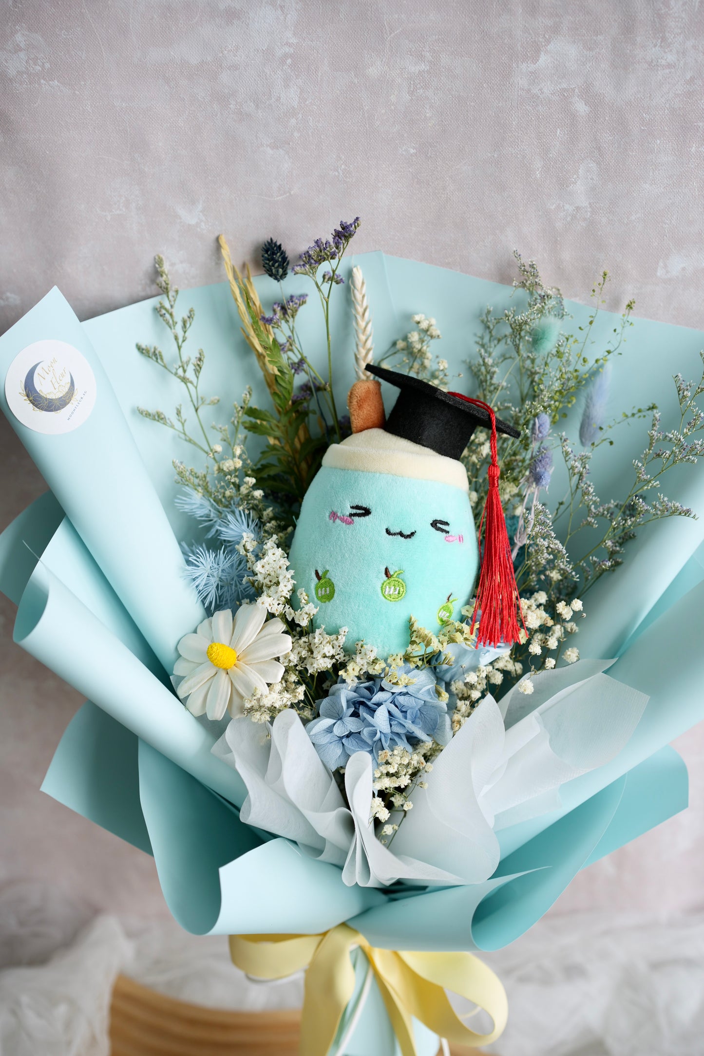 Butterfly Pea Boba Graduation Bouquet Moon Fleur Singapore