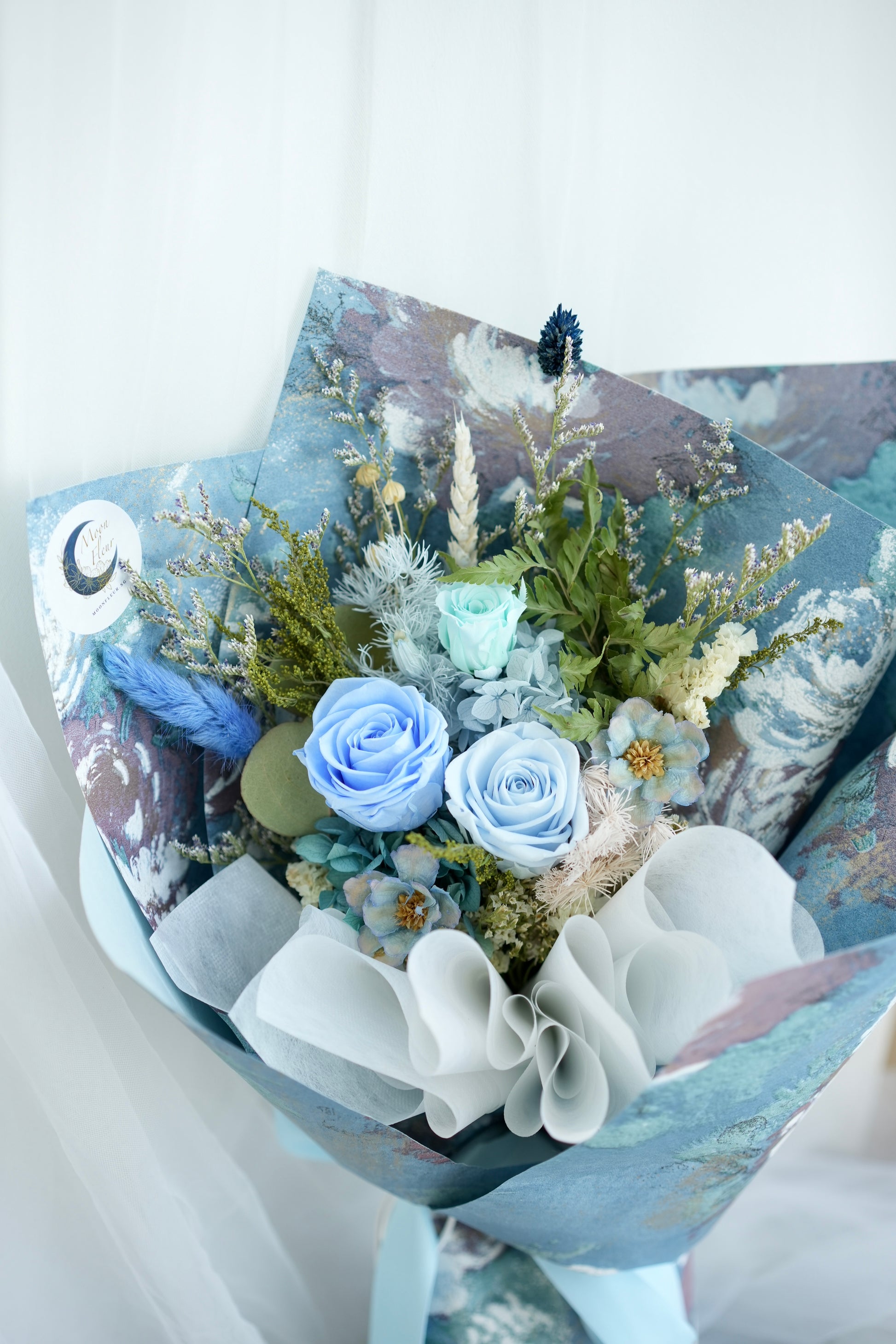 Aqua Lush Preserved & Dried Flower Bouquet Singapore