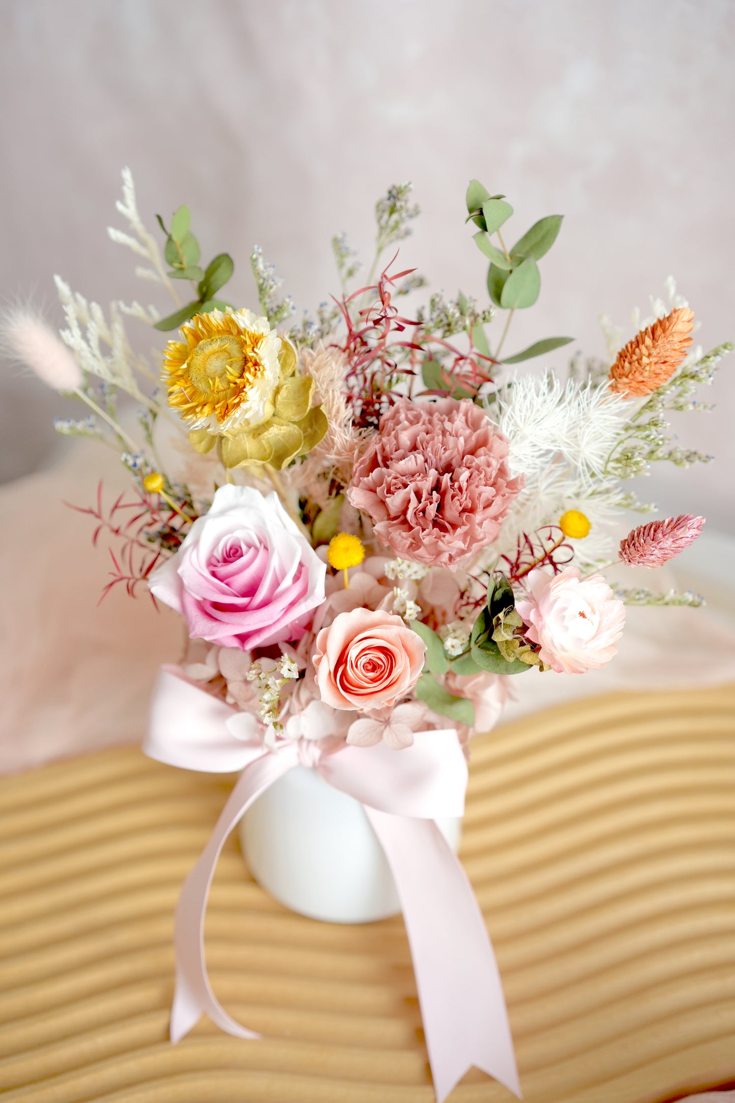 Gentle Grace Mother's Day Preserved Flower Vase Moon Fleur Singapore 