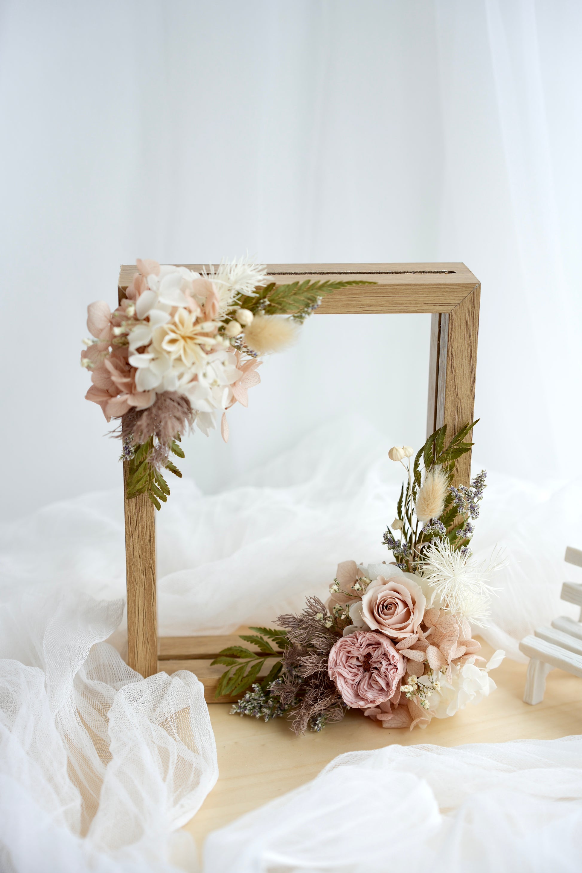 Preserved Flowers Photo Frame Cafe Au Lait Neutral Colors 