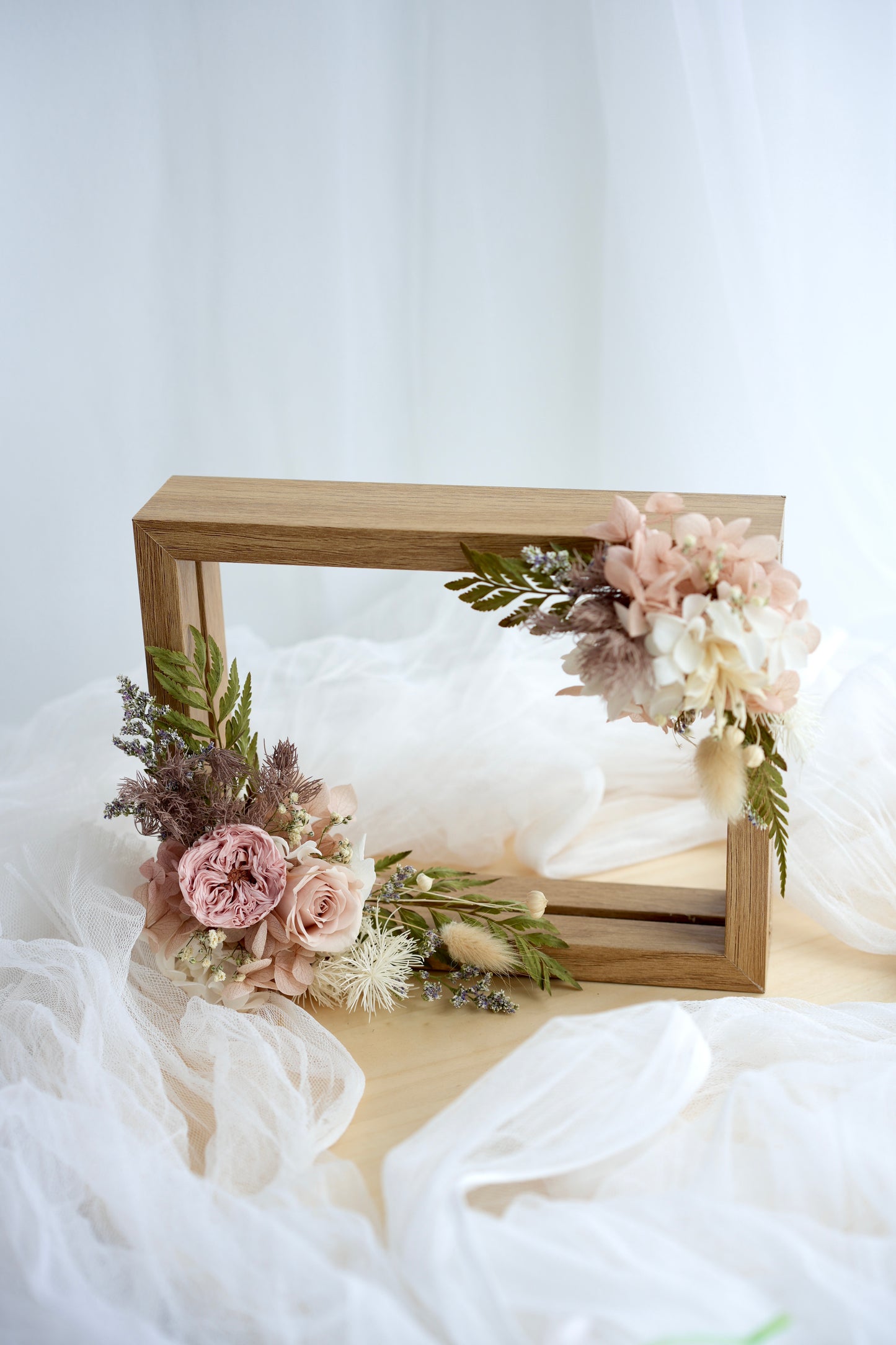 Preserved Flowers Photo Frame Cafe Au Lait Neutral Colors 