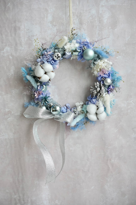 Frosted Moonlit Christmas Wreath