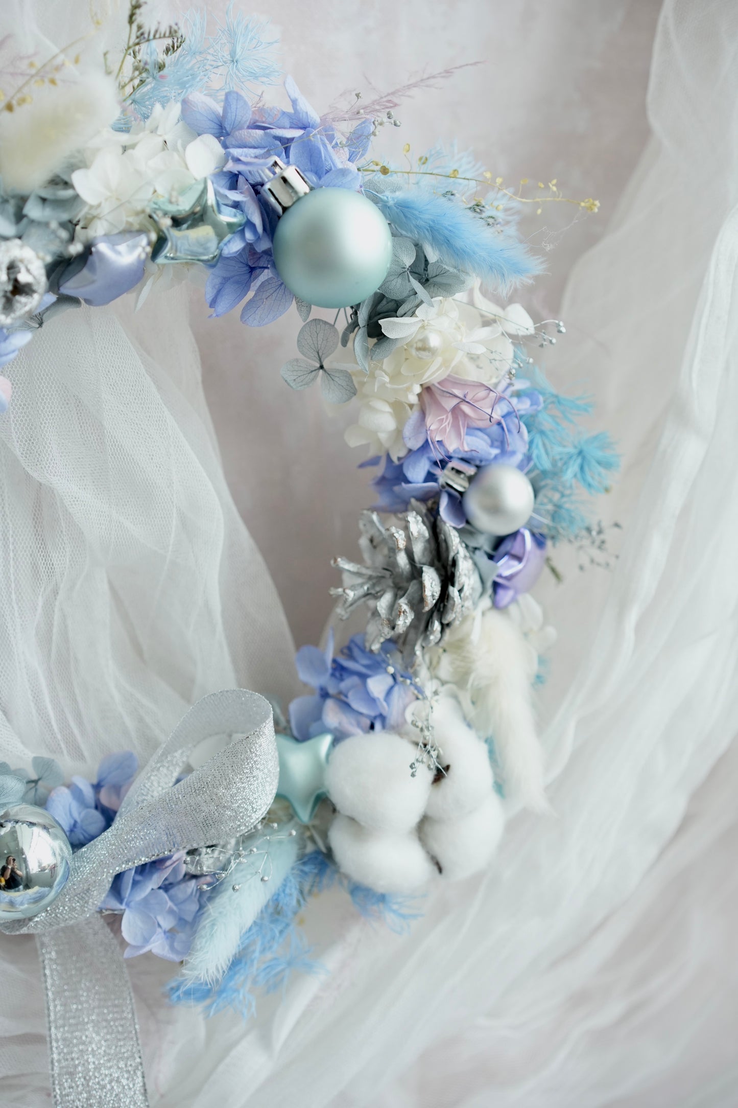 Frosted Moonlit Christmas Wreath