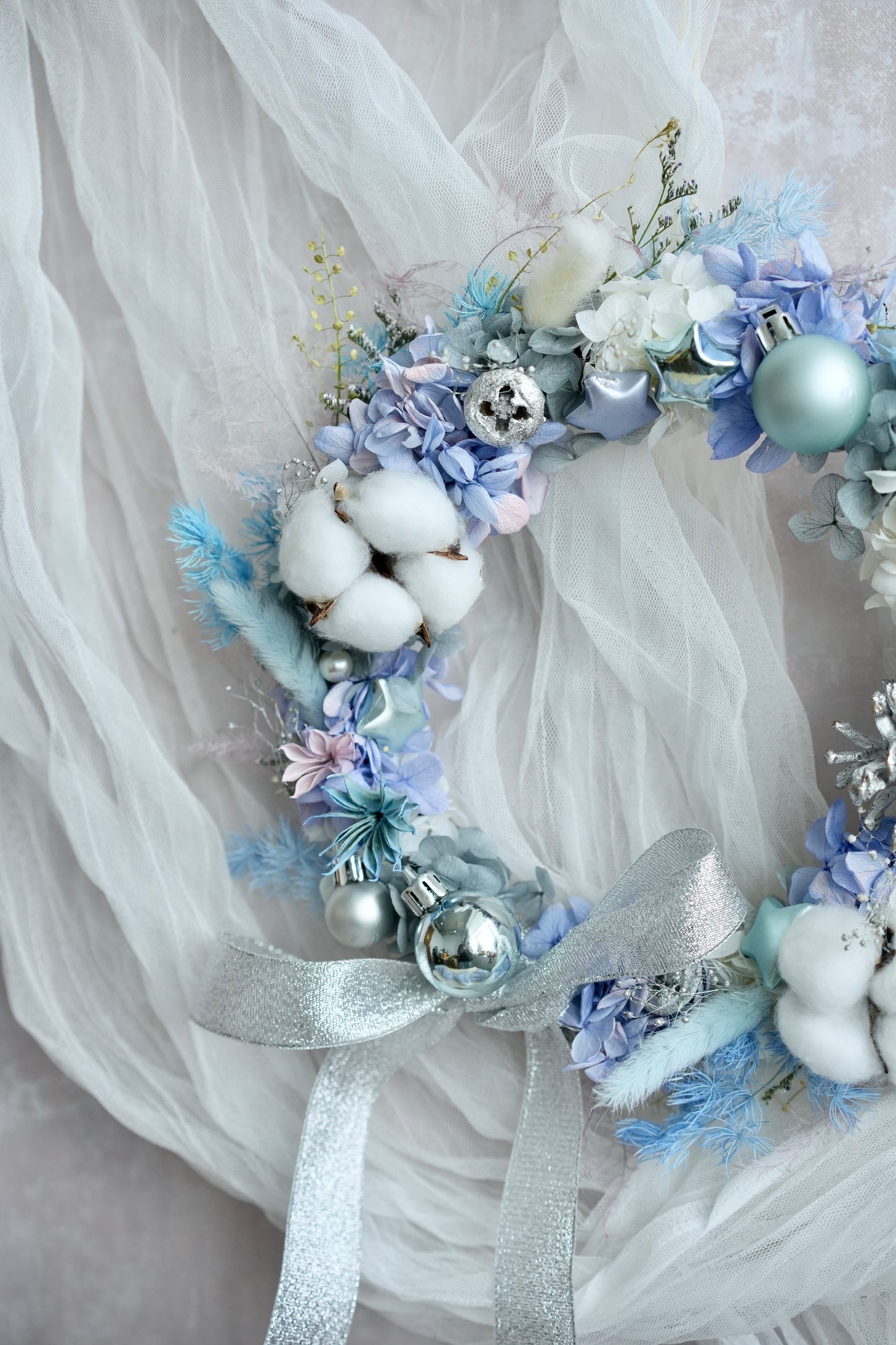 Frosted Moonlit Christmas Wreath