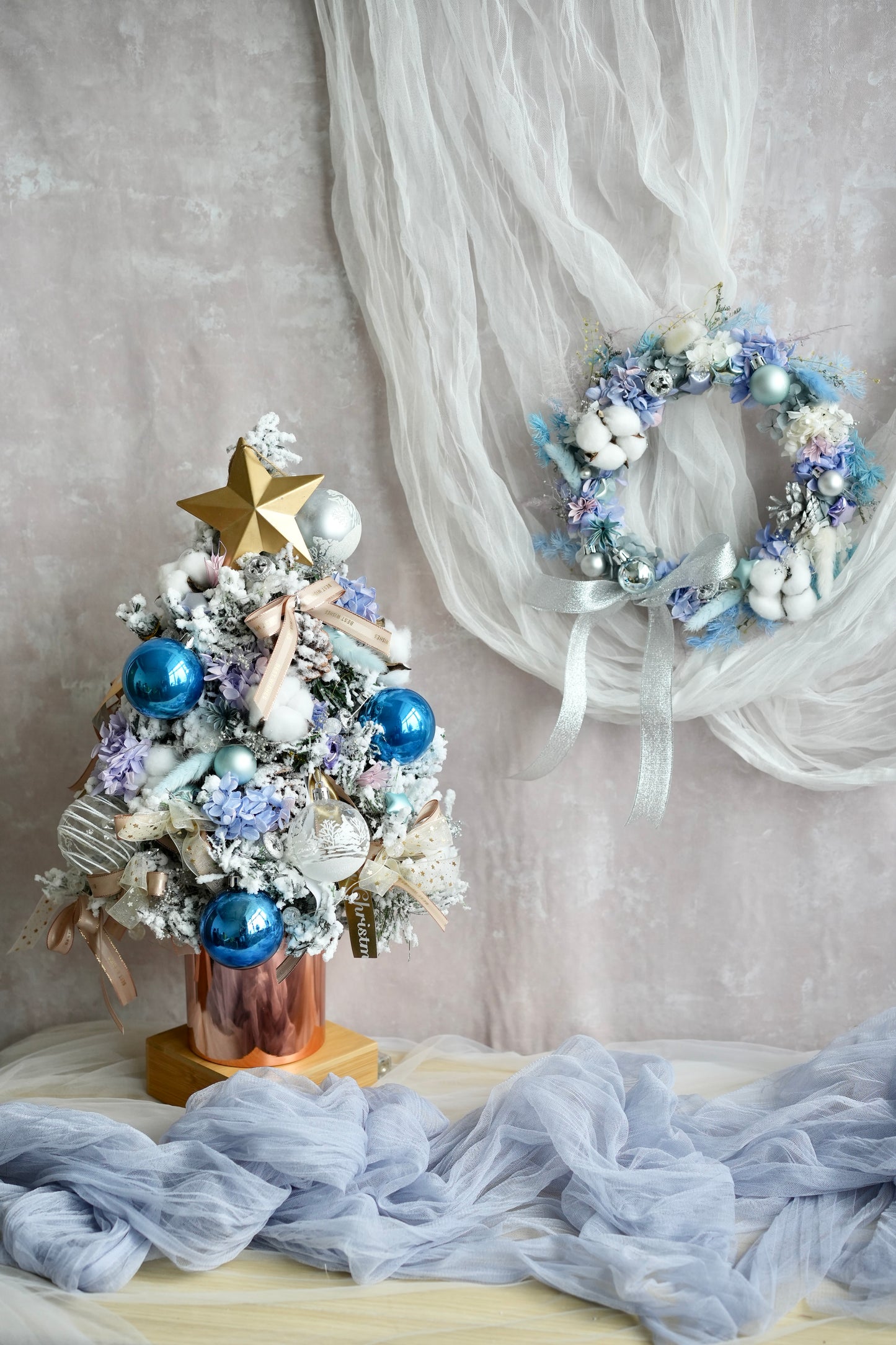 Frosted Moonlit Christmas Wreath