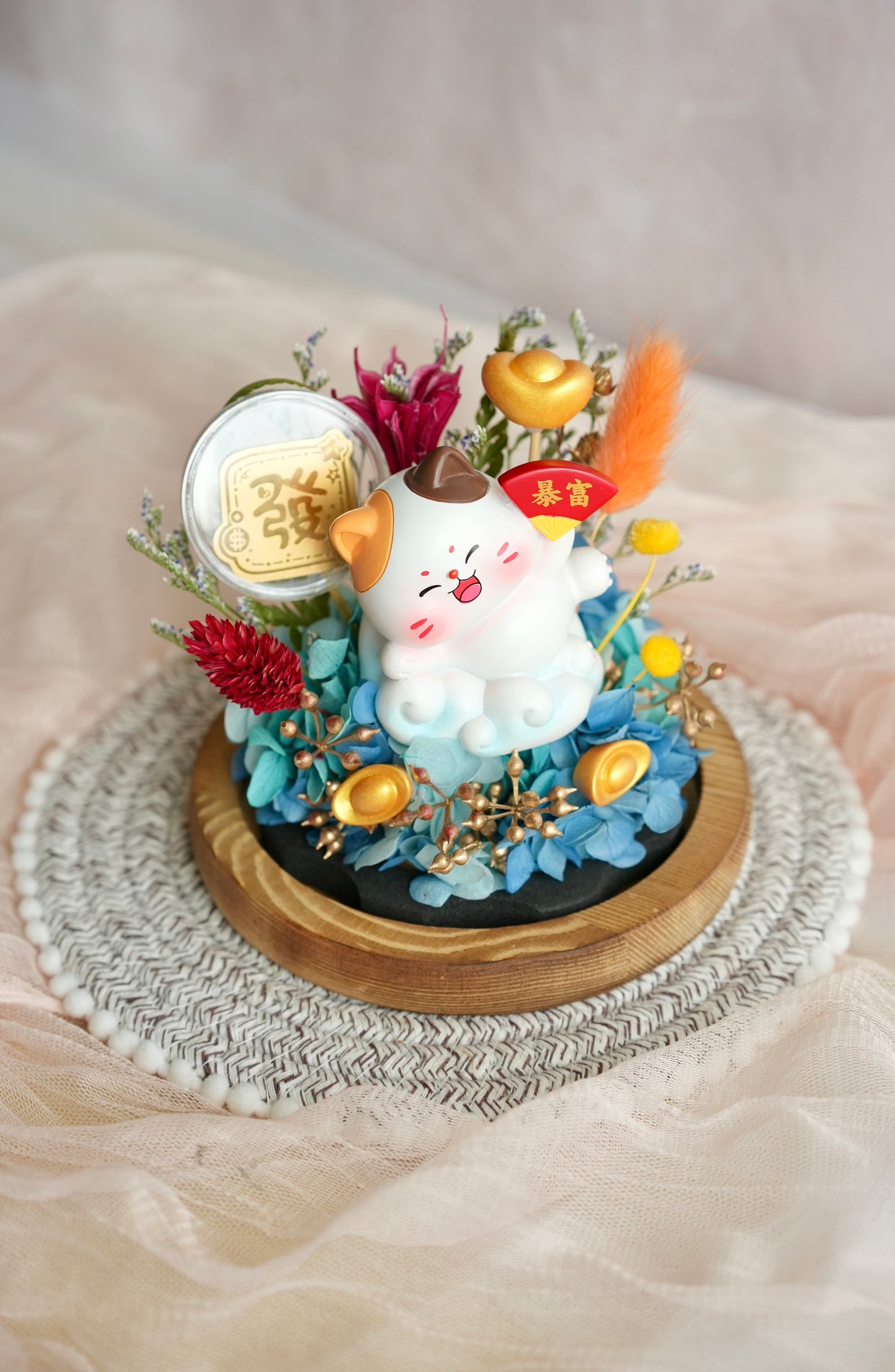 [24K Gold! | Limited] 暴富小福园 Sea of Riches Fortune Cat Flower Dome