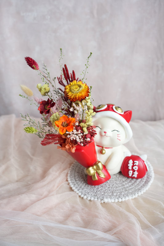 春禧招财 Auspicious Fortune Cat Flower Vase