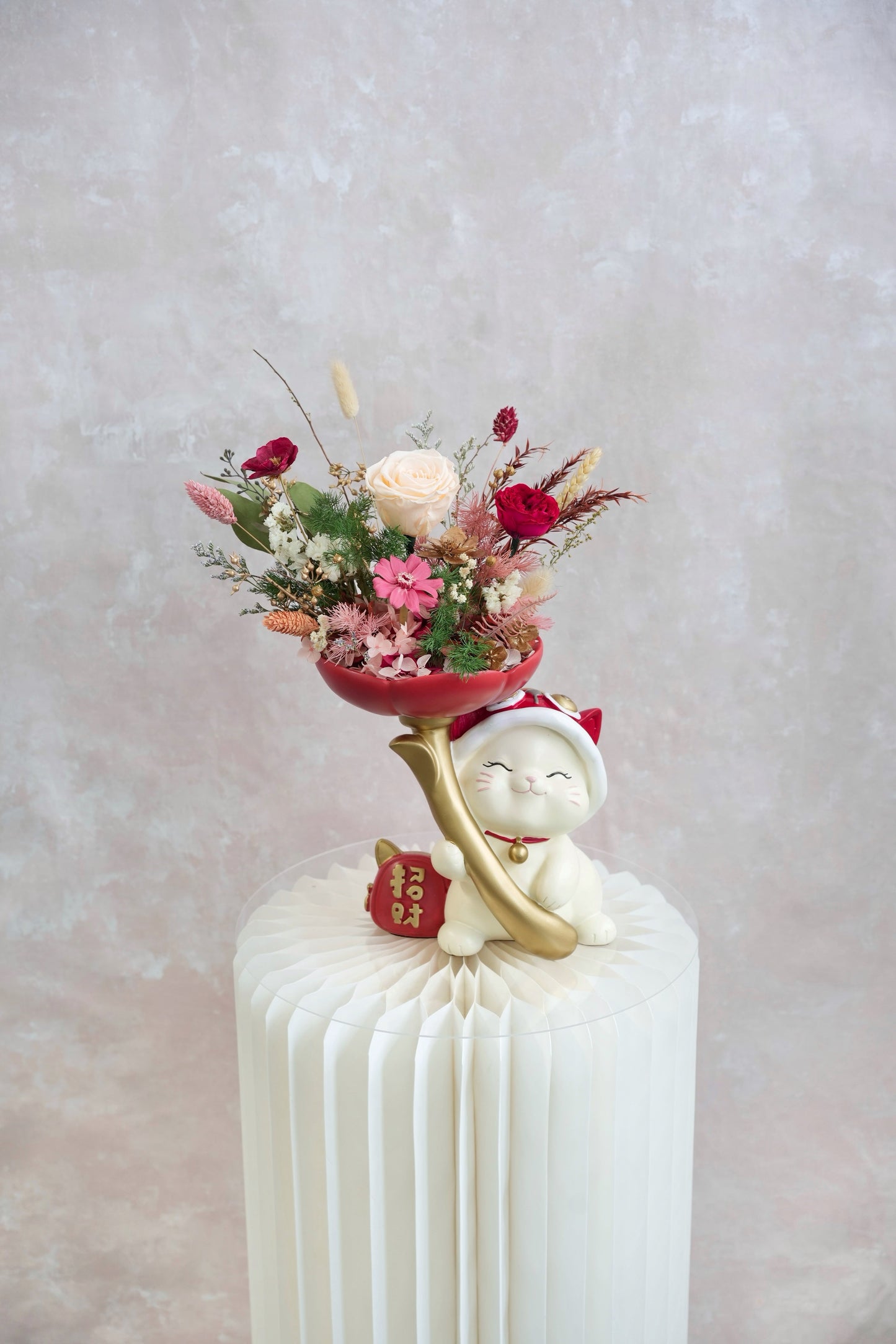 [Pre-Order] Auspicious Fortune Cat Flower Vase