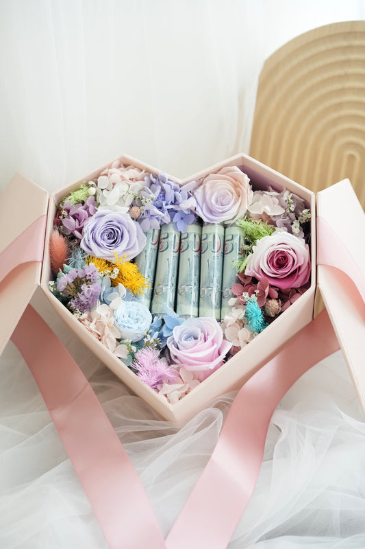 Blooming Love Flower Money Gift Box