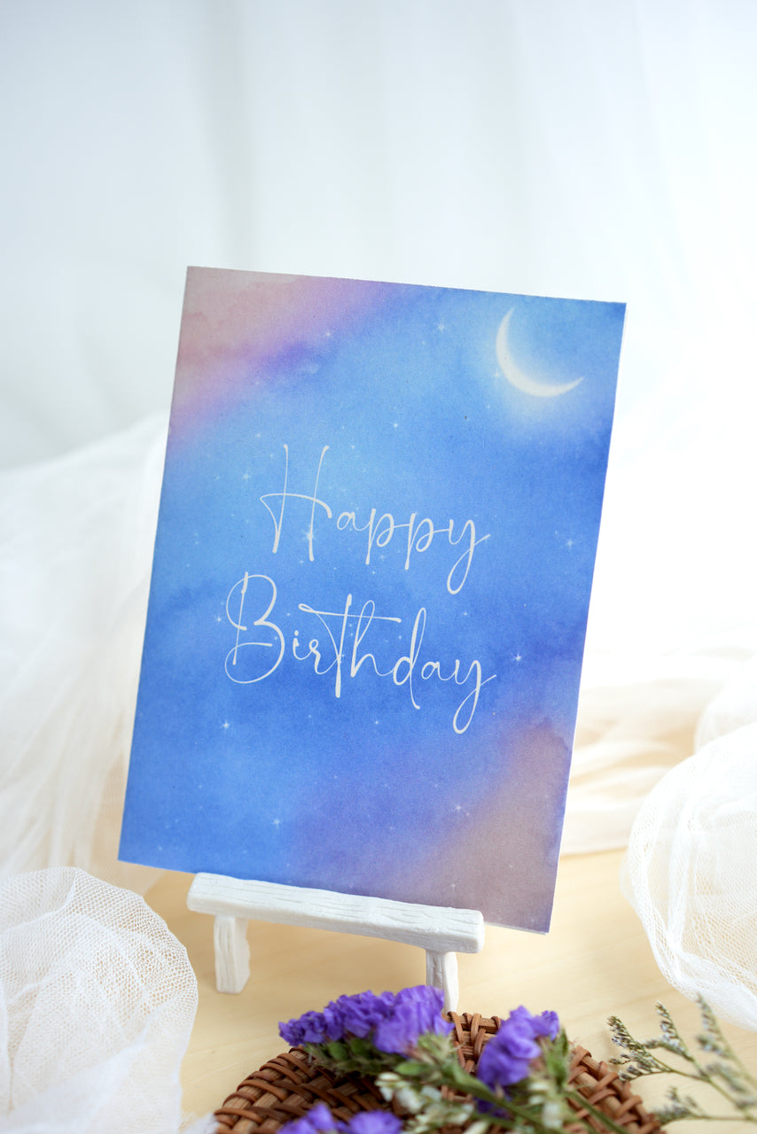 Happy Birthday Greeting Card - Moon Fleur x Be Awesome Today Co. Collaboration