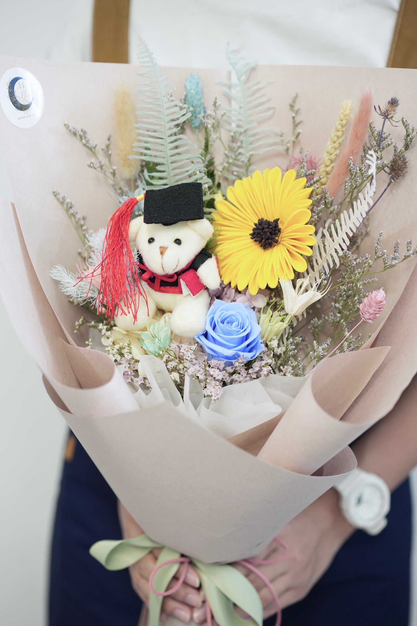 Beary Proud of You Graduation Sunflower Bear Bouquet 2024