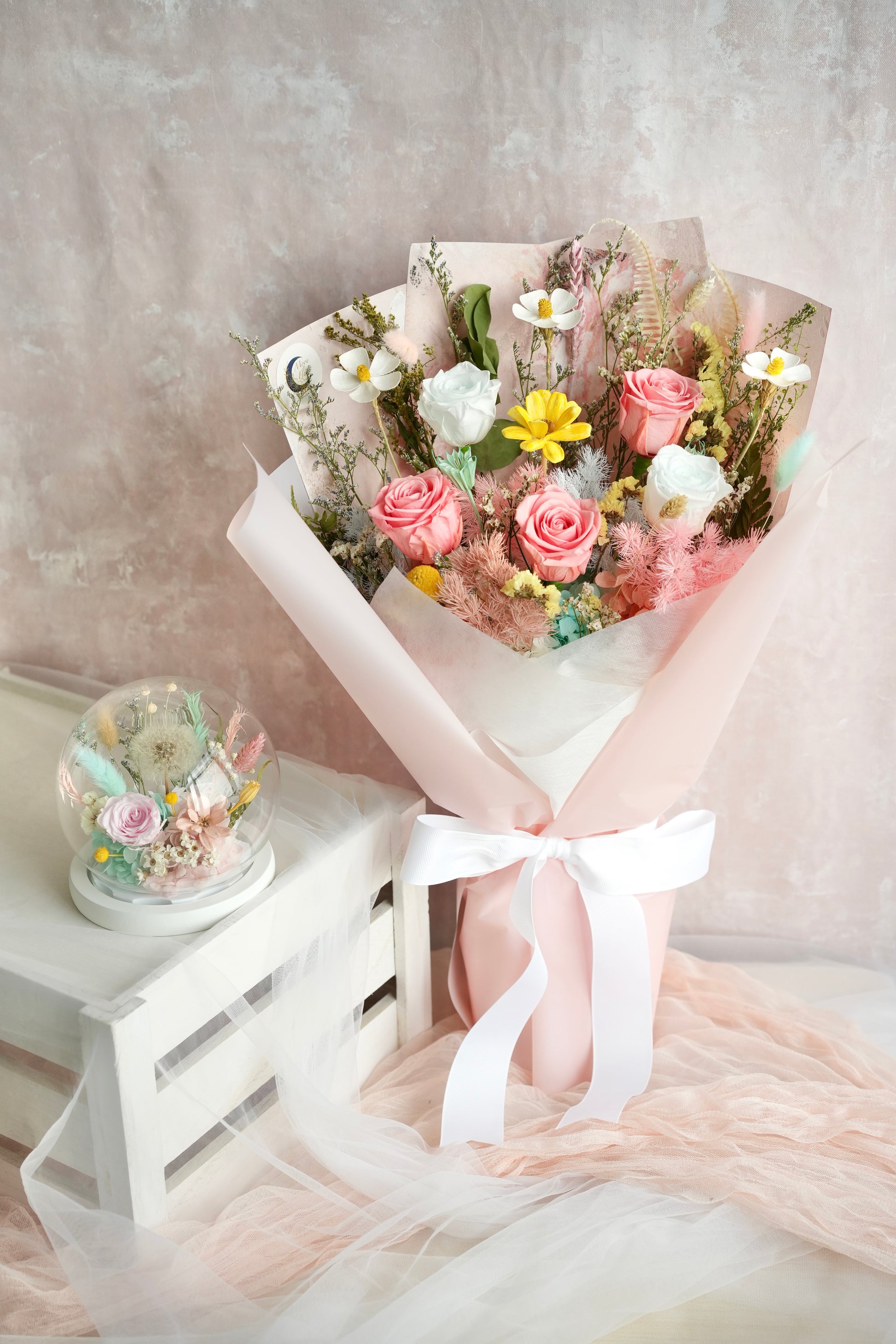 Fairy Devotion Preserved Flower Bouquet Moon Fleur Singapore