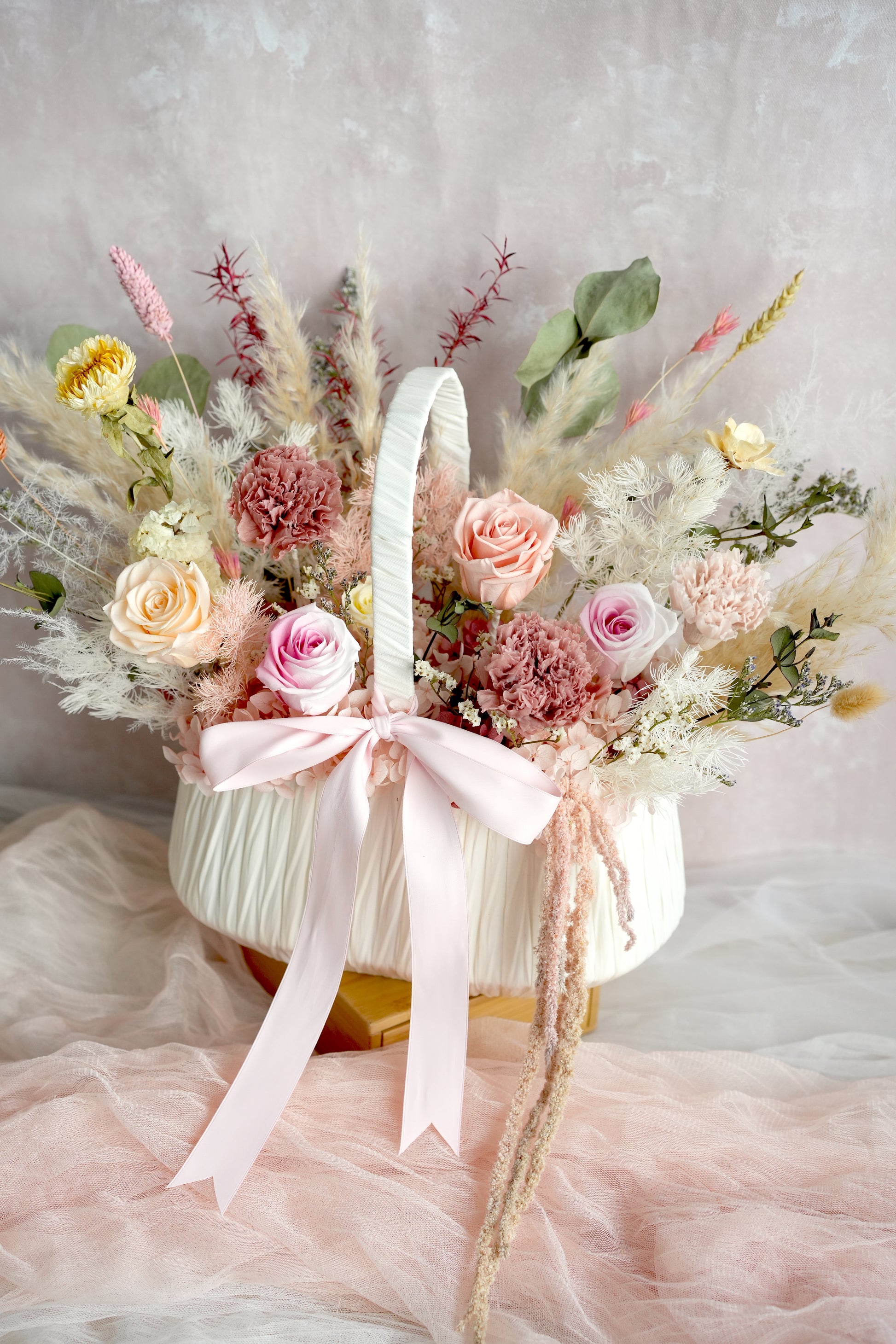 Gentle Grace Flower Basket for Mother's Day Moon Fleur Singapore