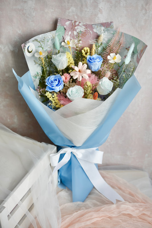 Lagoon Devotion Preserved Flower Bouquet Moon Fleur Singapore