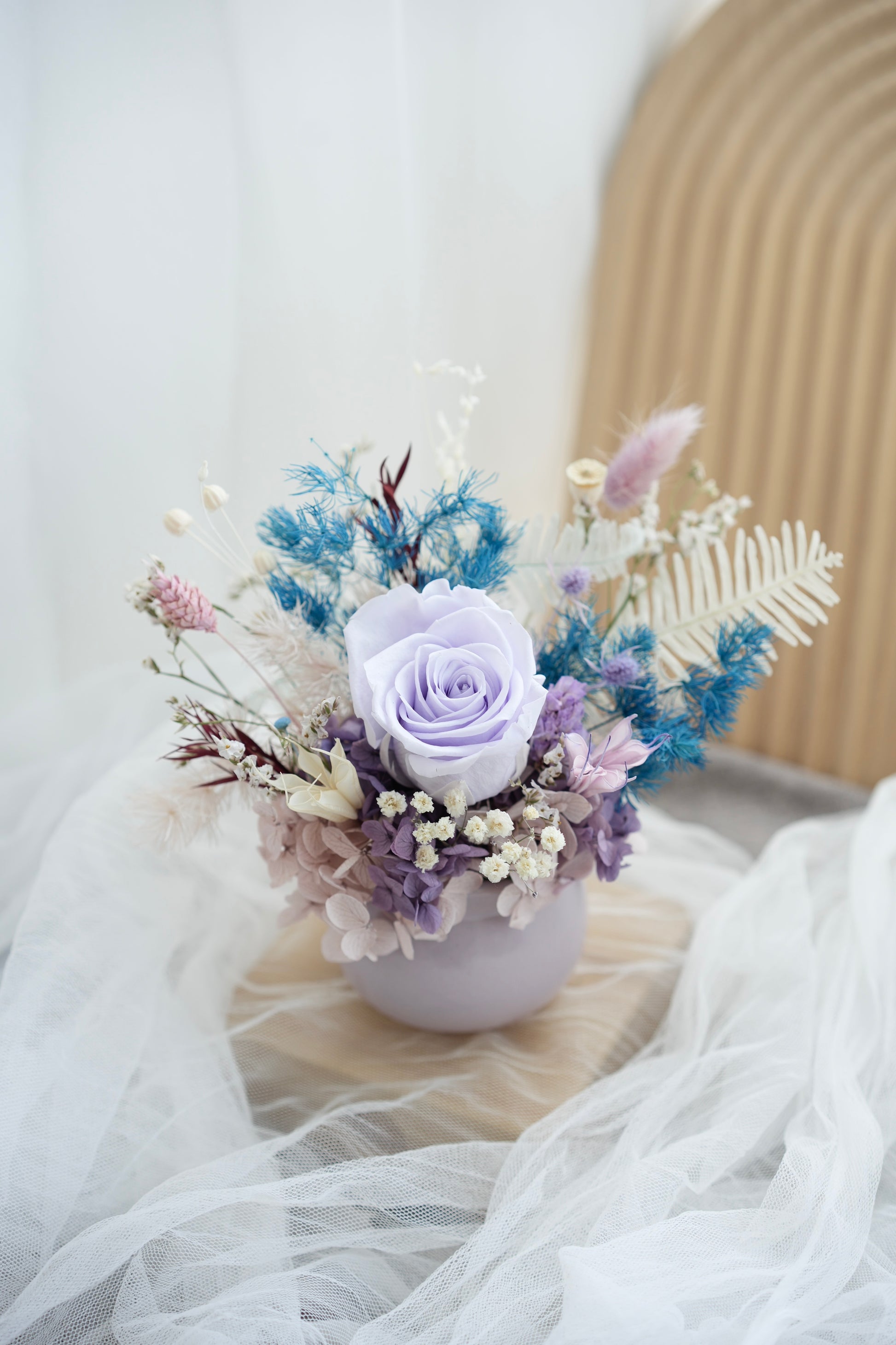 Lilac Petite Flower Vase Dried & Preserved Flowers perfect for gifting or as home decoration