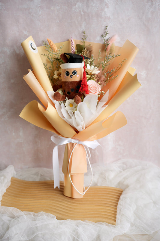Brown Sugar Boba Graduation Bouquet Moon Fleur Singapore