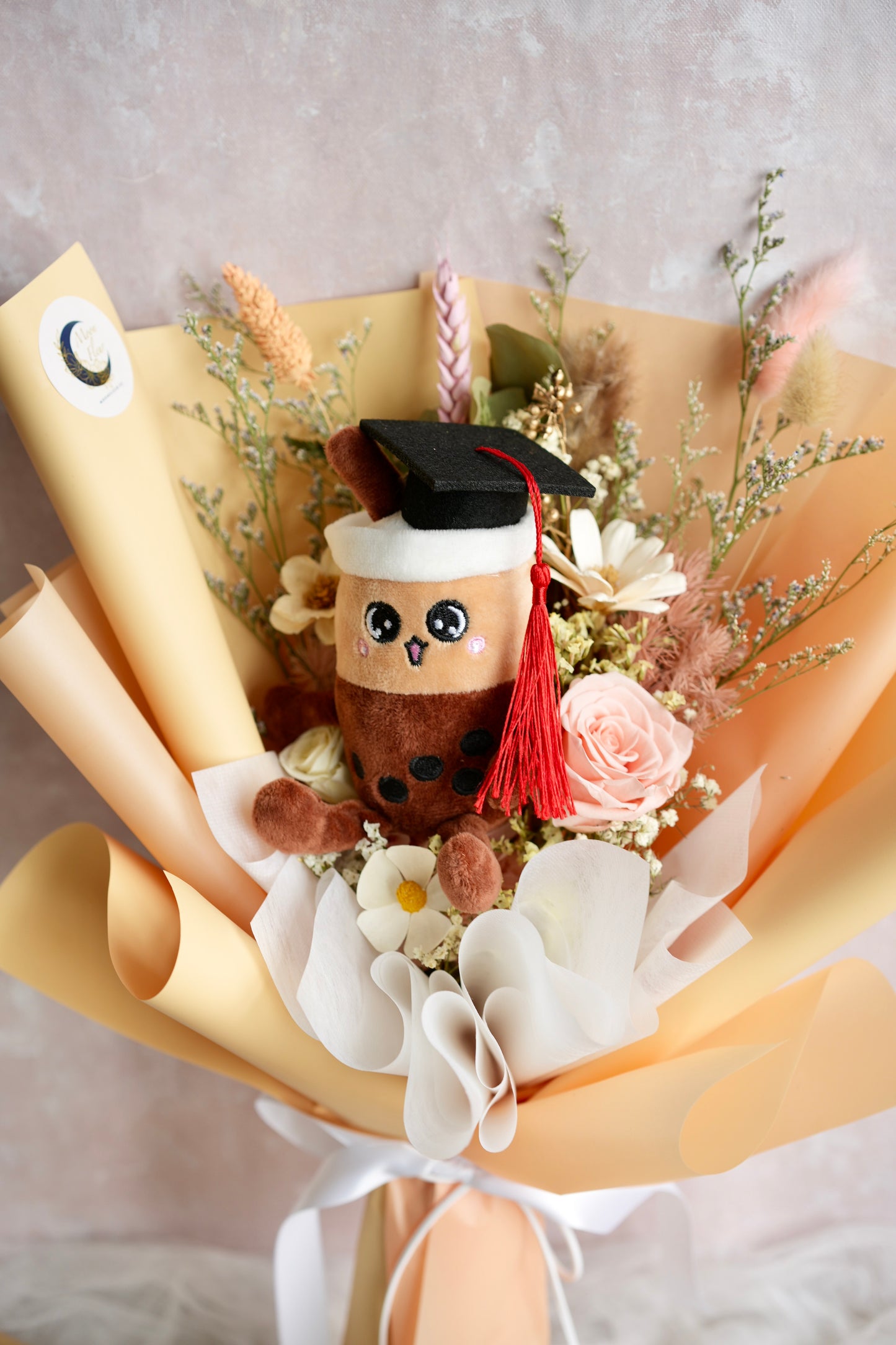 Brown Sugar Boba Graduation Bouquet Moon Fleur Singapore