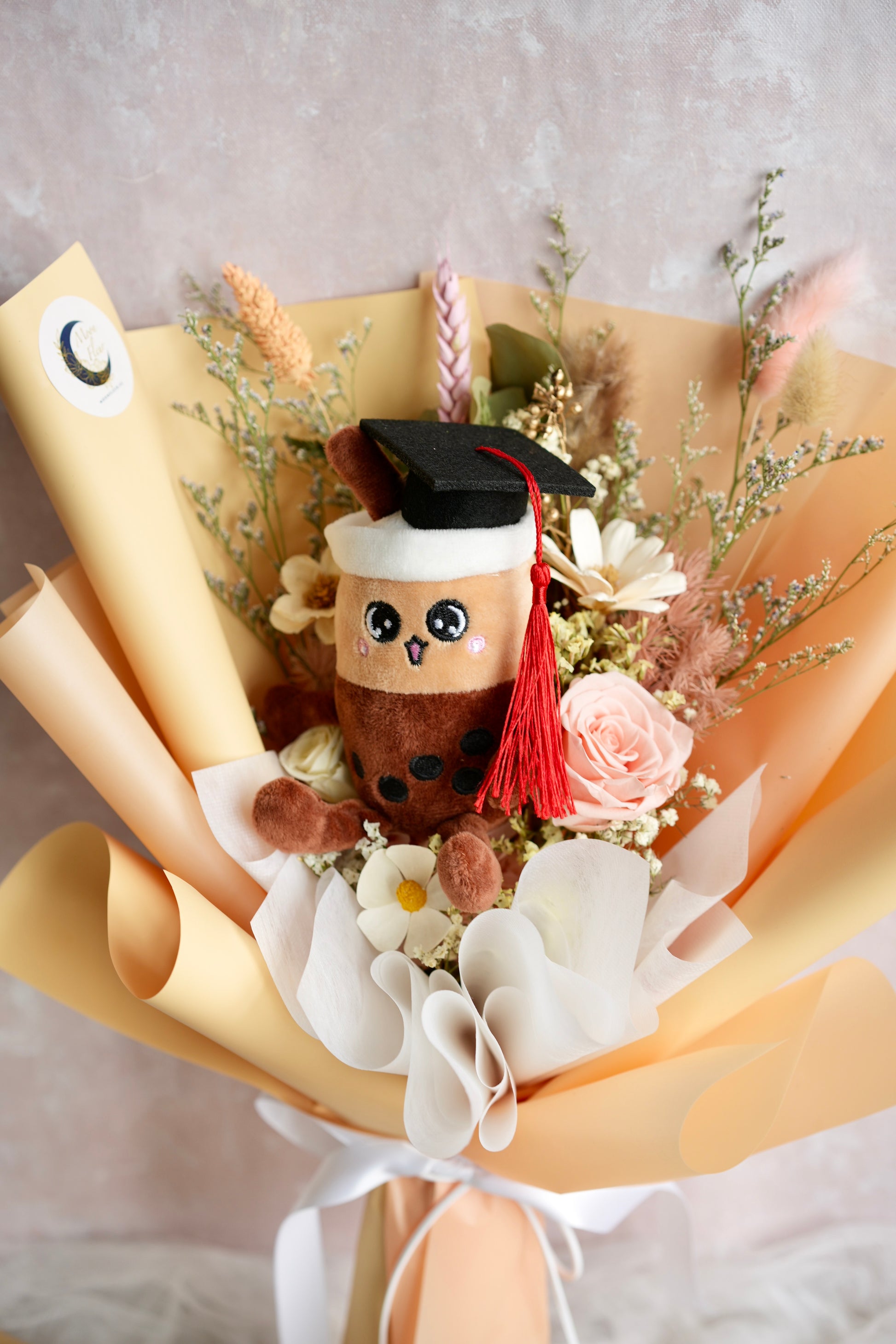 Brown Sugar Boba Graduation Bouquet Moon Fleur Singapore