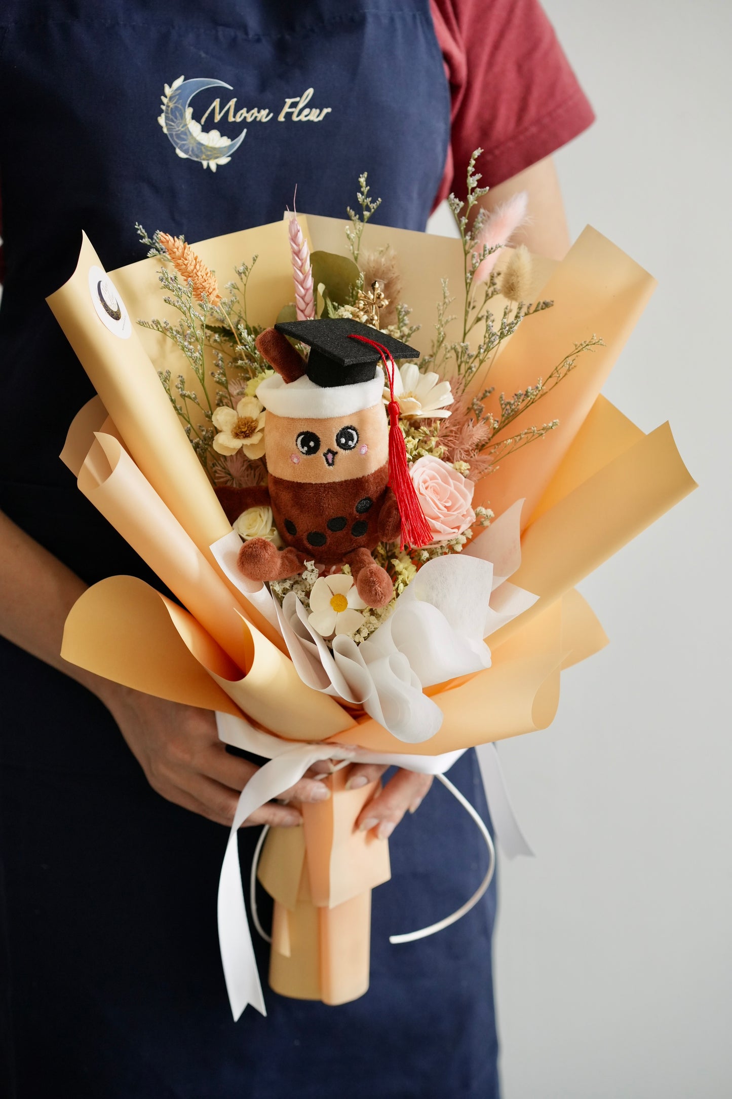 Brown Sugar Boba Graduation Bouquet Moon Fleur Singapore