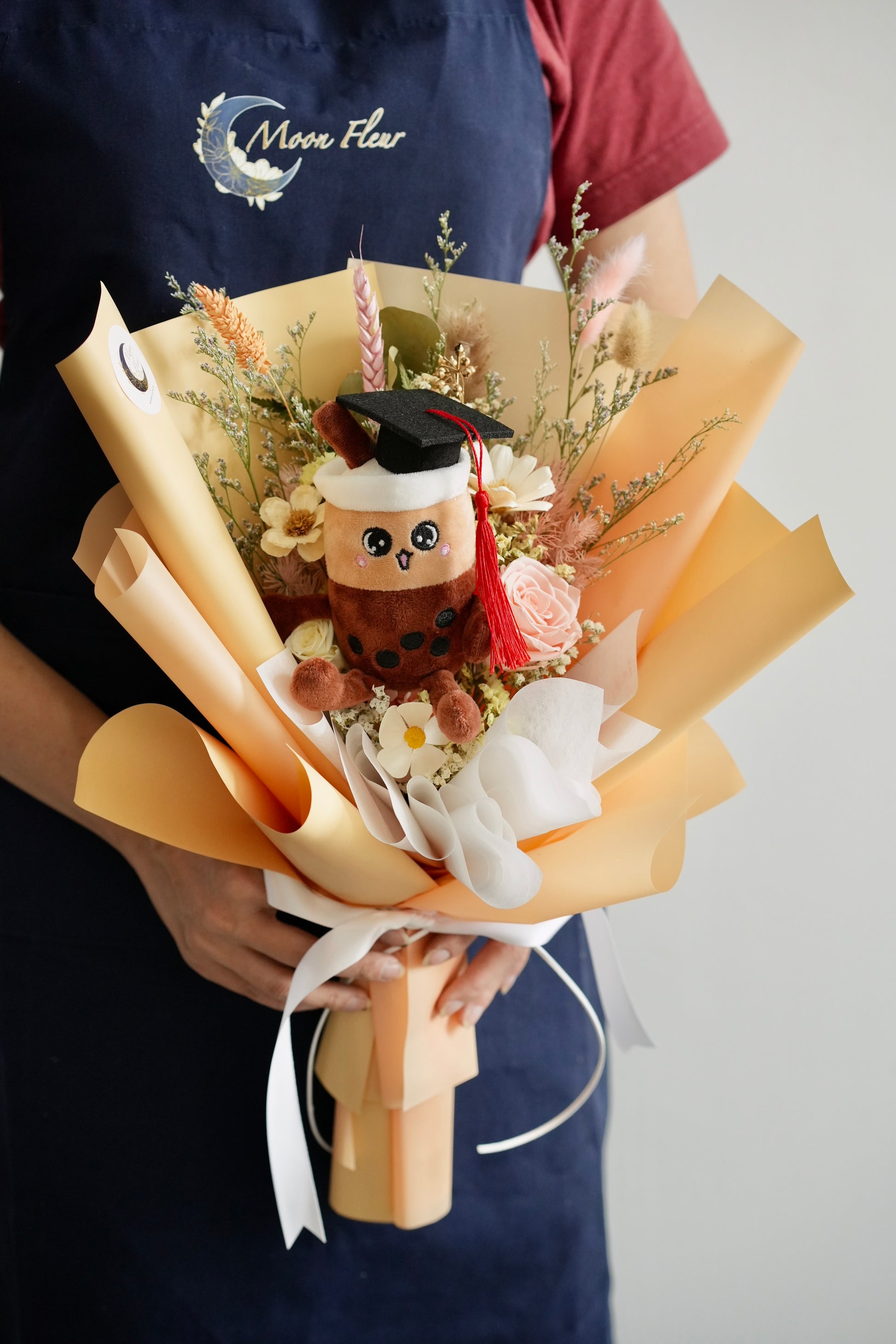 Brown Sugar Boba Graduation Bouquet Moon Fleur Singapore