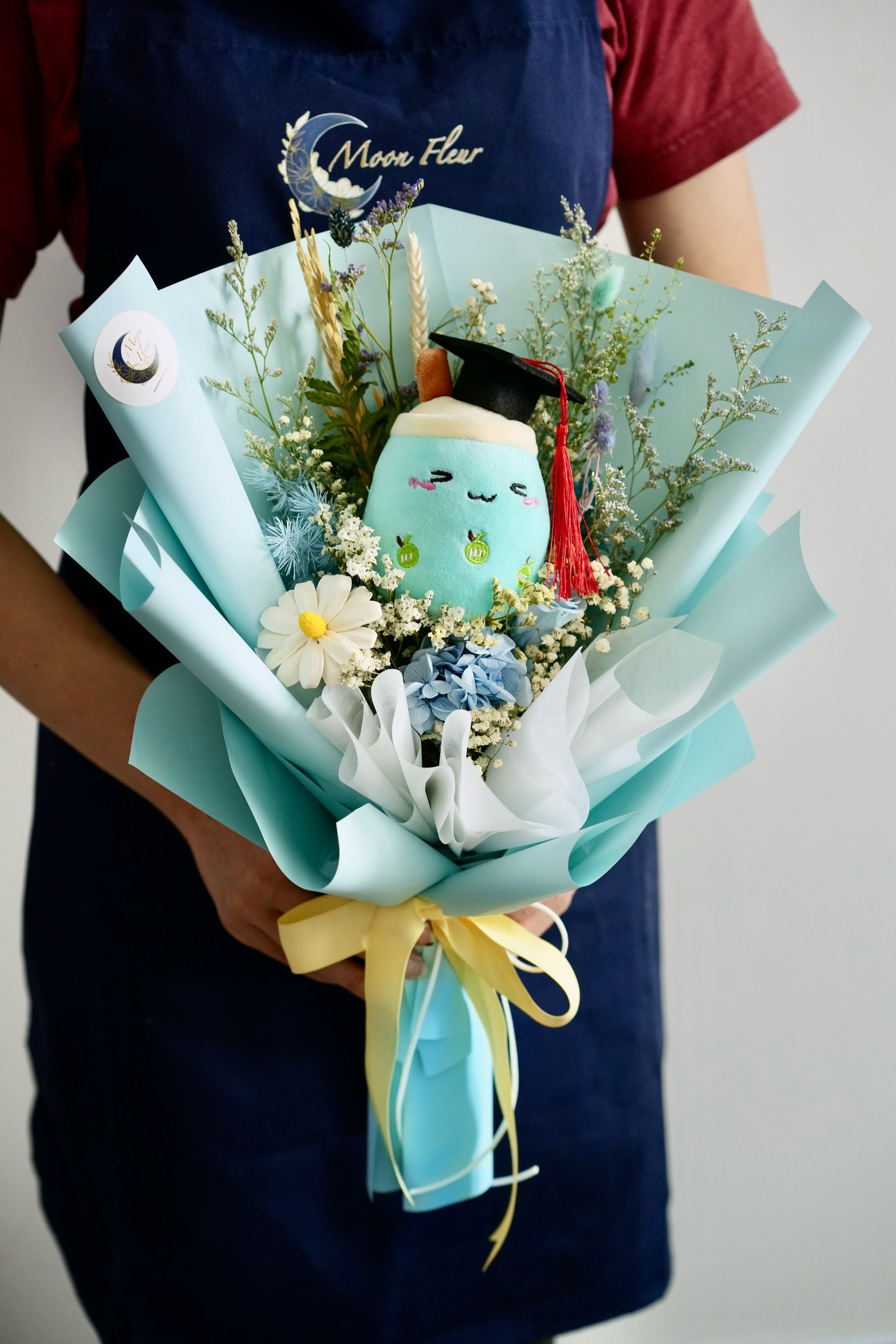 Butterfly Pea Boba Graduation Bouquet Moon Fleur Singapore