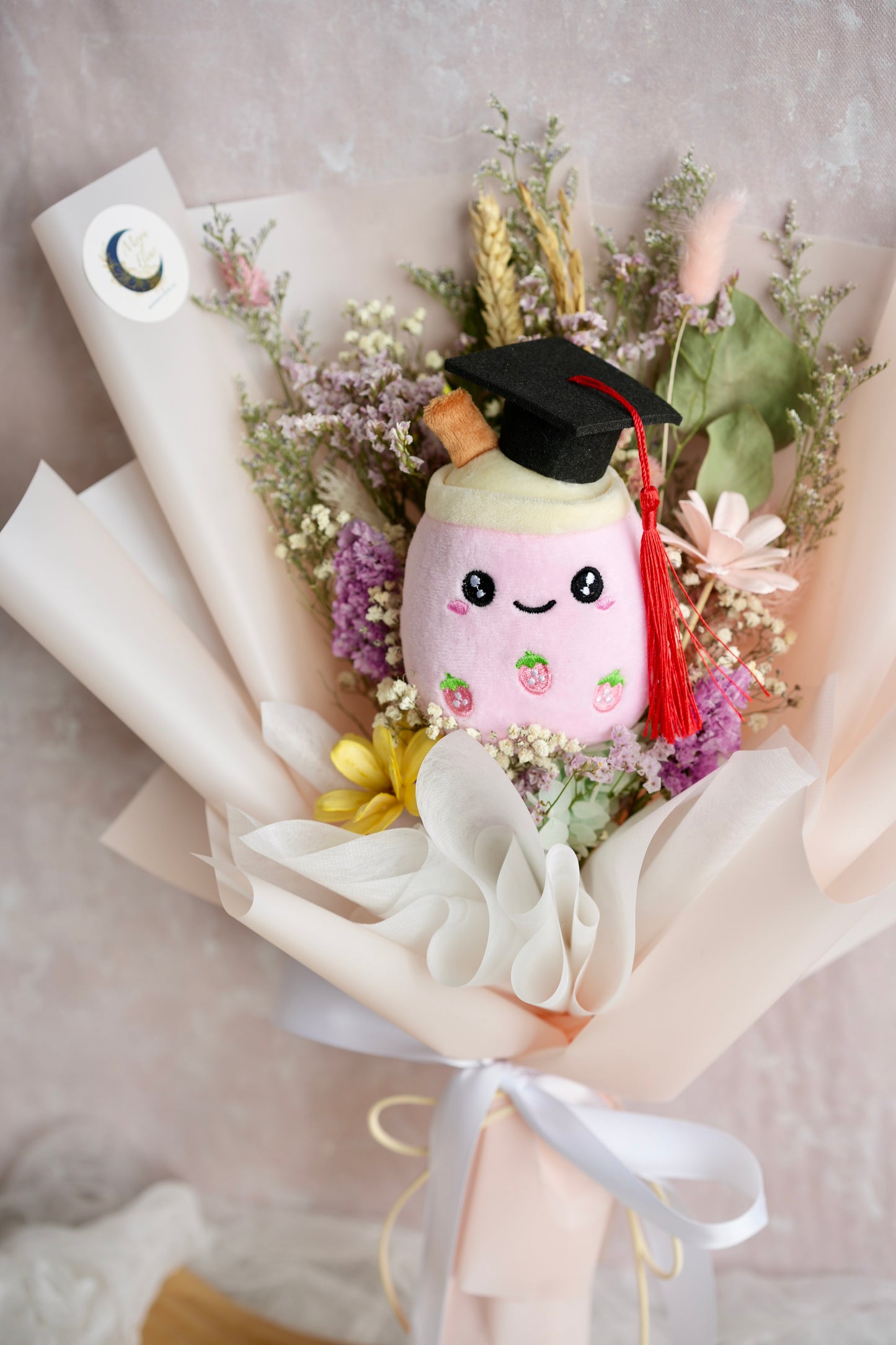 Strawberry Boba Graduation Bouquet Moon Fleur Singapore