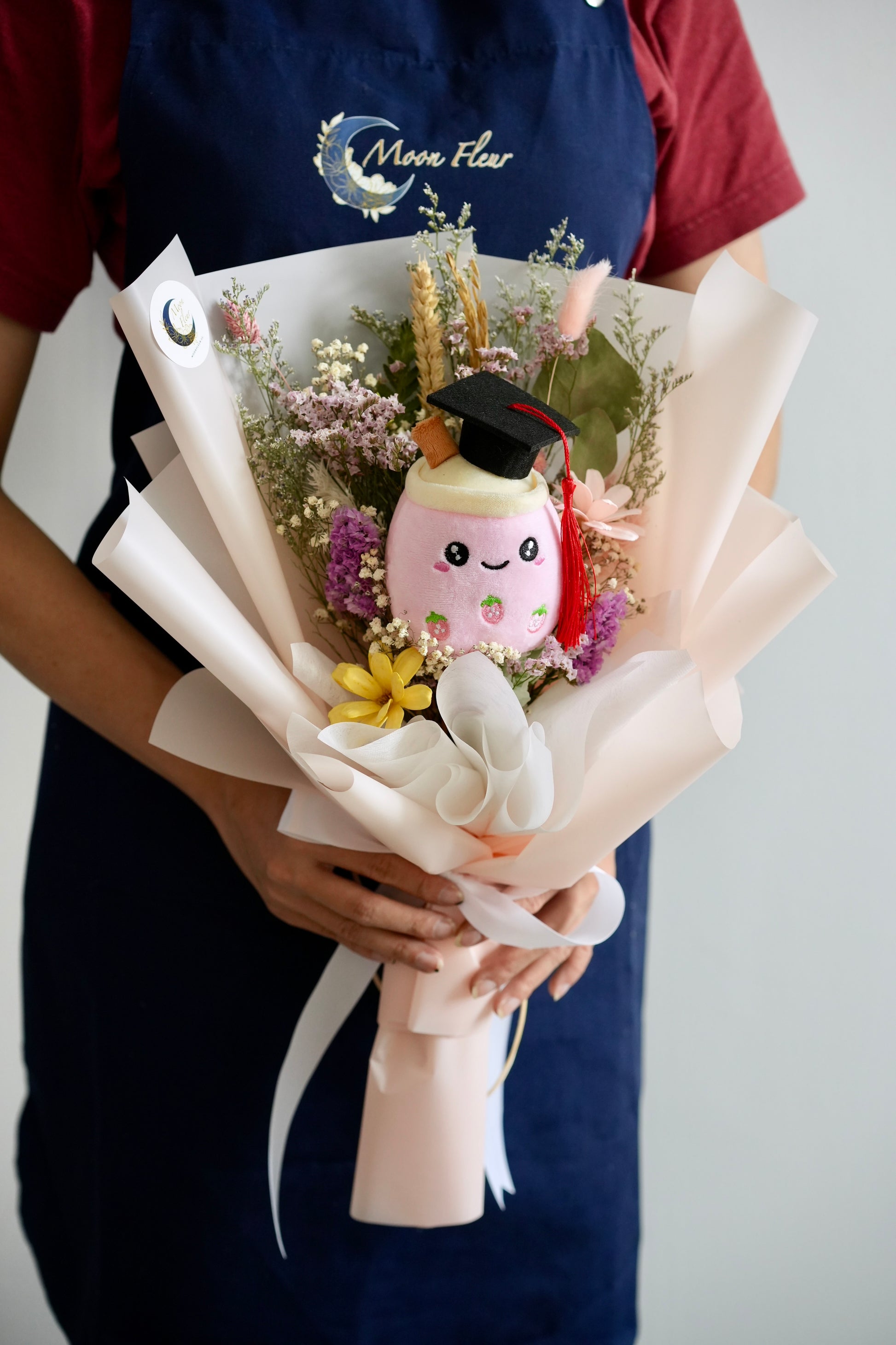 Strawberry Boba Graduation Bouquet Moon Fleur Singapore