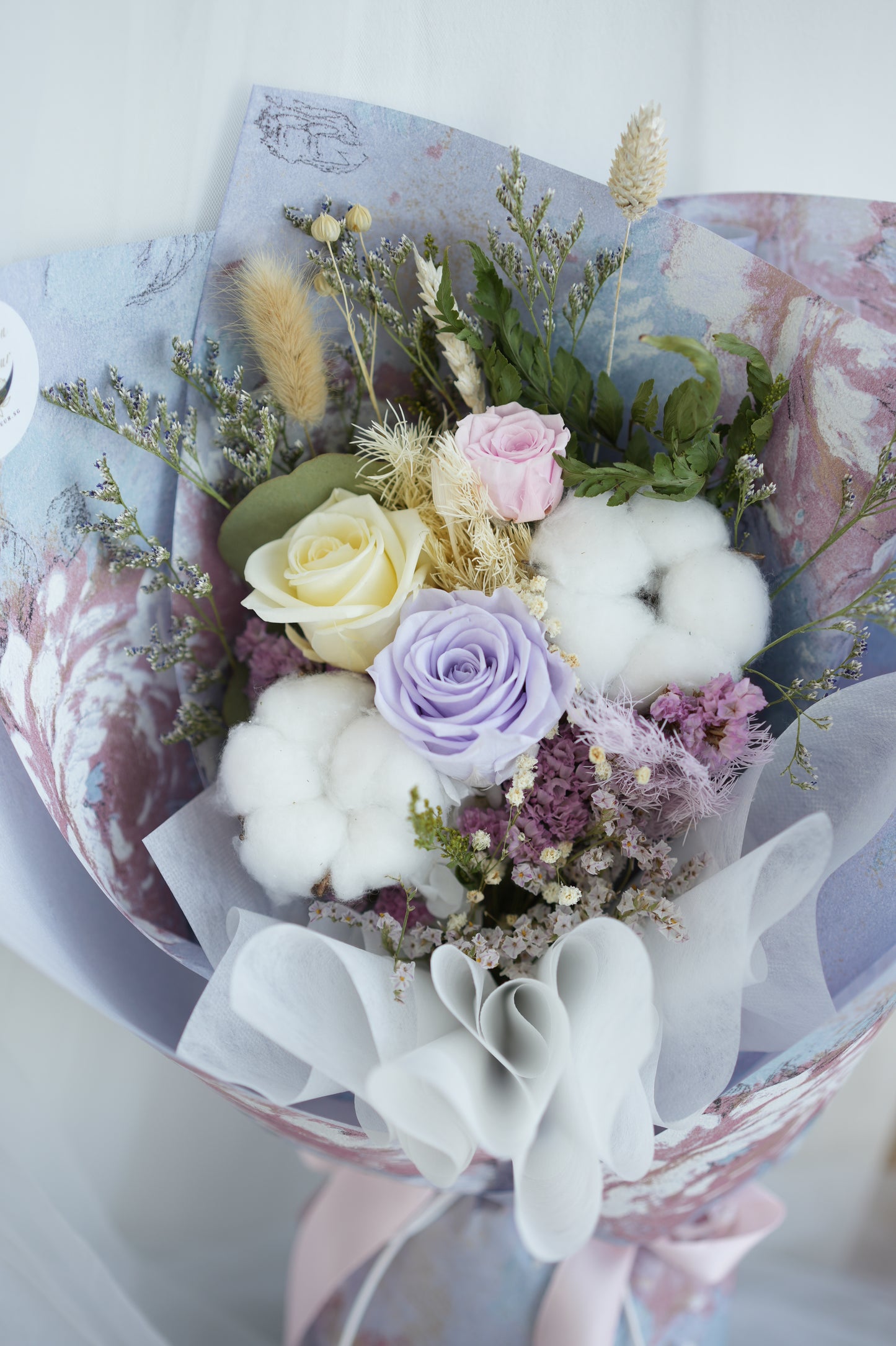 Purple Dried & Preserved Flower Bouquet Singapore